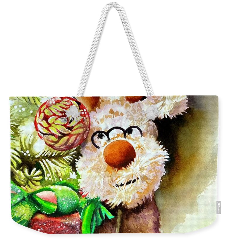 Christmas Weekender Tote Bag featuring the painting Christmas by Jeanette Ferguson