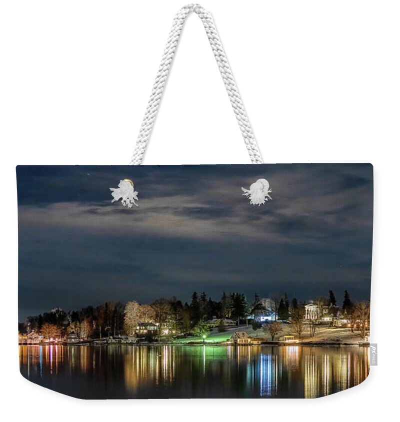 Christmas Weekender Tote Bag featuring the photograph Christmas Reflections by Rod Best