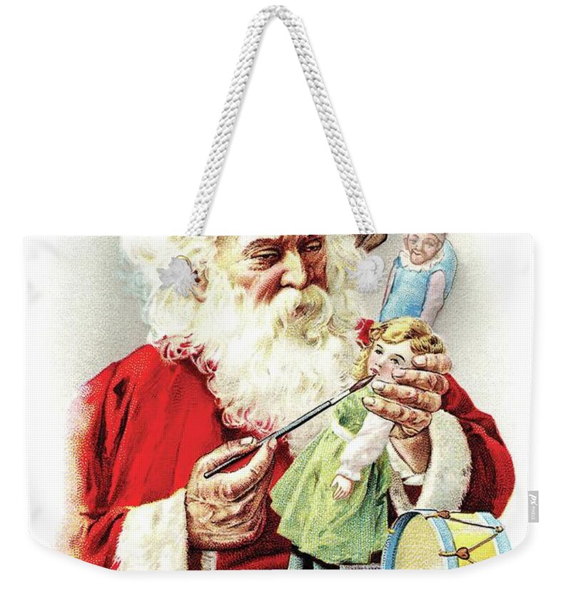 Santa Claus Weekender Tote Bag featuring the digital art Christmas Toys for Girls and Boys by Long Shot