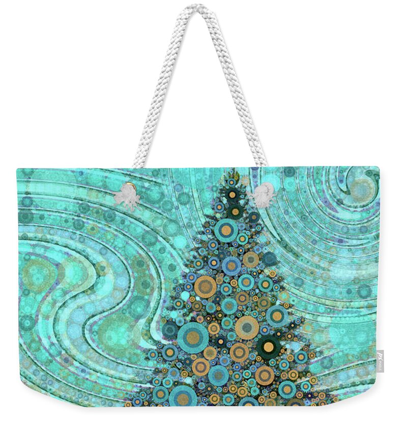 Christmas Tree Weekender Tote Bag featuring the digital art Blue Christmas by Peggy Collins