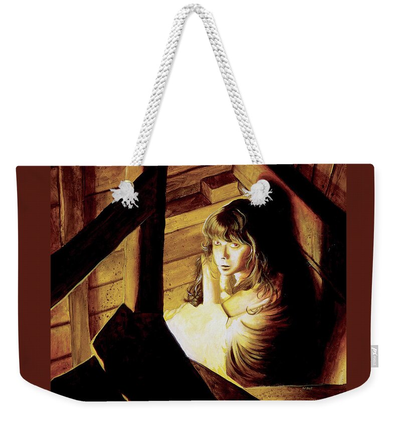Gothic Weekender Tote Bag featuring the painting Christyne by Sv Bell