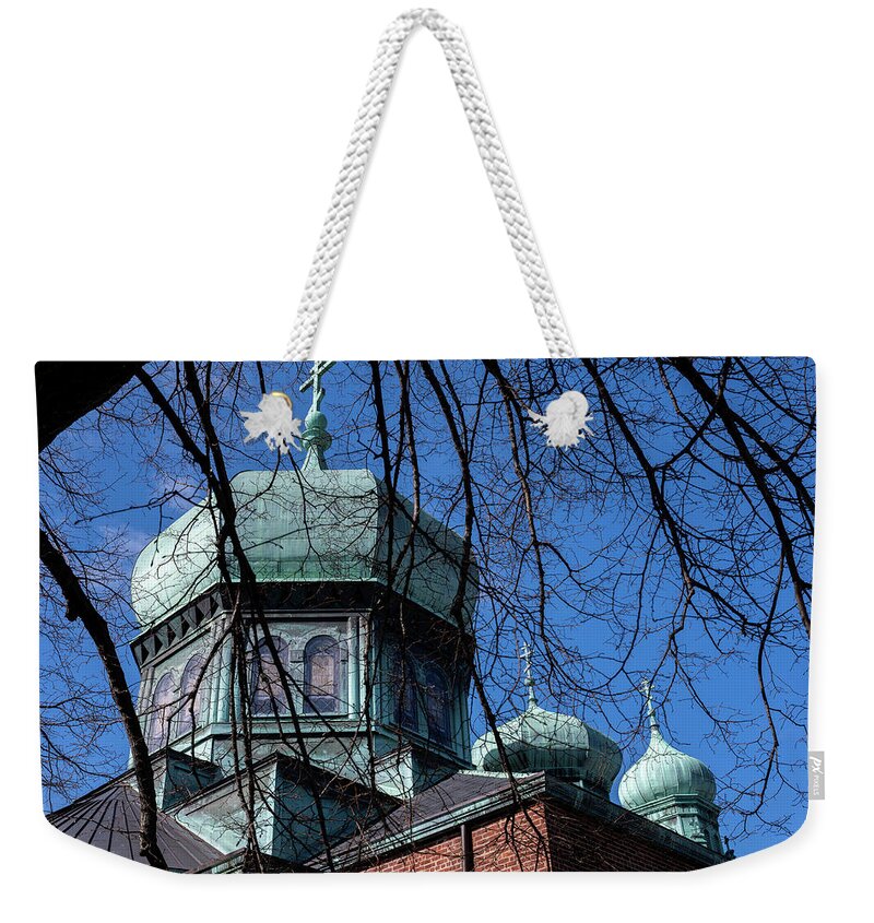 Russian Orthodox Church Weekender Tote Bag featuring the photograph Church Steeples by Kevin Suttlehan