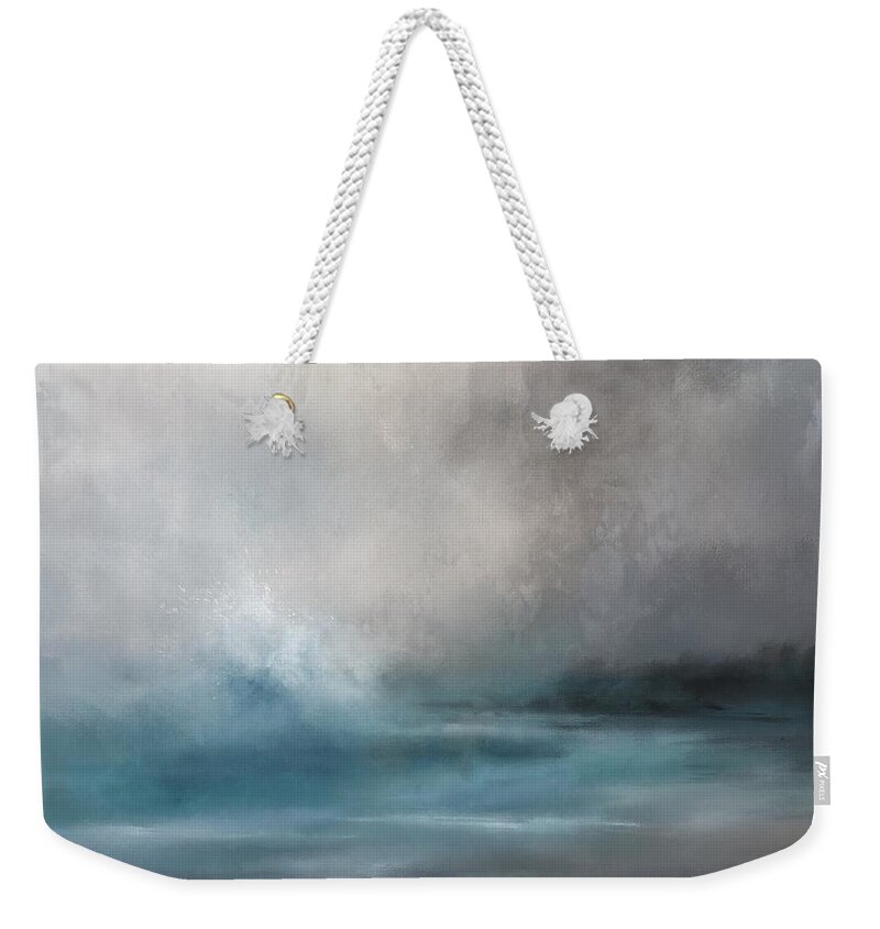 Ocean Weekender Tote Bag featuring the painting Churning Sea by Jai Johnson