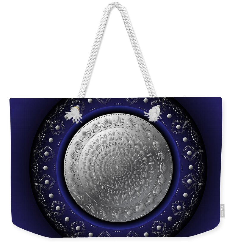 Mandala Weekender Tote Bag featuring the digital art Circumplexical No 3768 by Alan Bennington