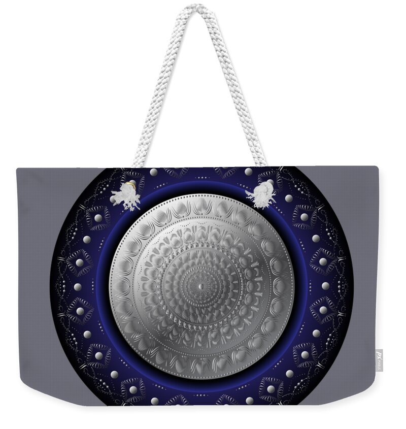 Mandala Weekender Tote Bag featuring the digital art Circumplexical No 3769 by Alan Bennington