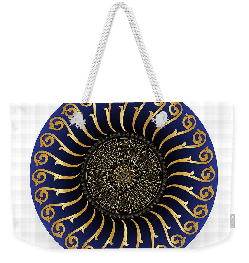 Abstract Graphic Mandala Weekender Tote Bag featuring the digital art Circumplexical No 4130 by Alan Bennington