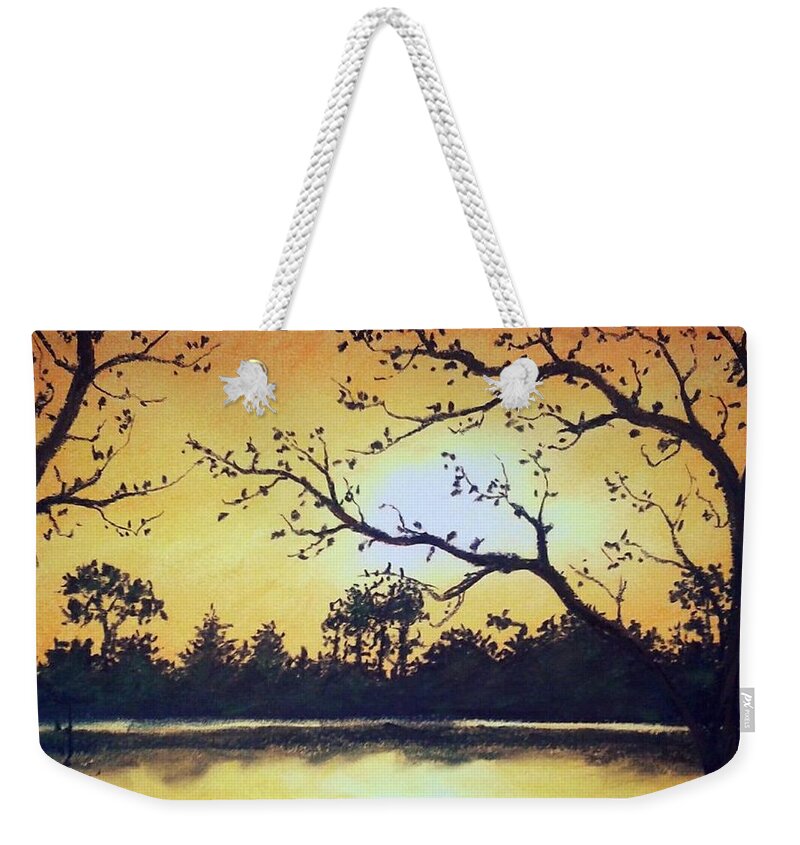 Sunset Weekender Tote Bag featuring the painting Citric Soul by Jen Shearer