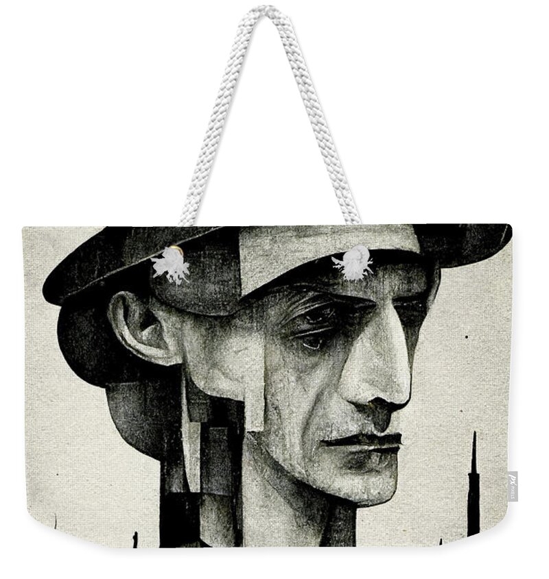 Man Weekender Tote Bag featuring the mixed media City Four by Bob Orsillo