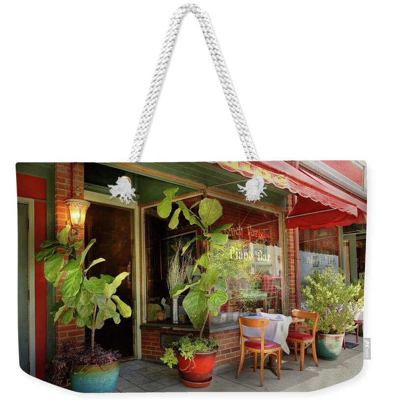 Kingston Weekender Tote Bag featuring the photograph City - Kingston, NY - The piano bar by Mike Savad