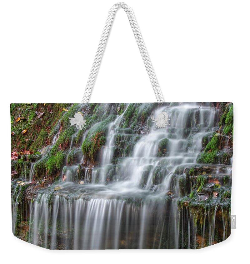 Waterfalls Weekender Tote Bag featuring the photograph City Lake Falls 14 by Phil Perkins