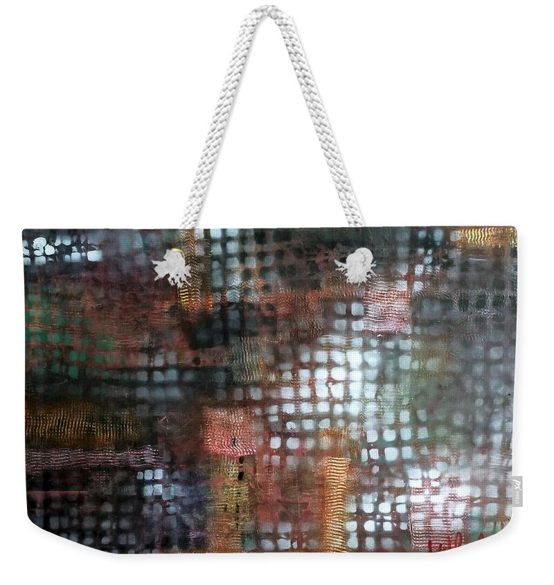 Landscape Weekender Tote Bag featuring the painting City Nights by Jim Whalen