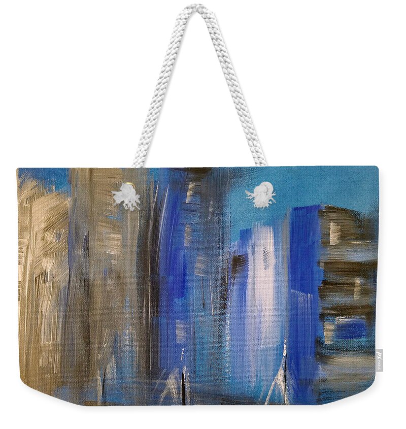 City Weekender Tote Bag featuring the painting City Nights by Brent Knippel