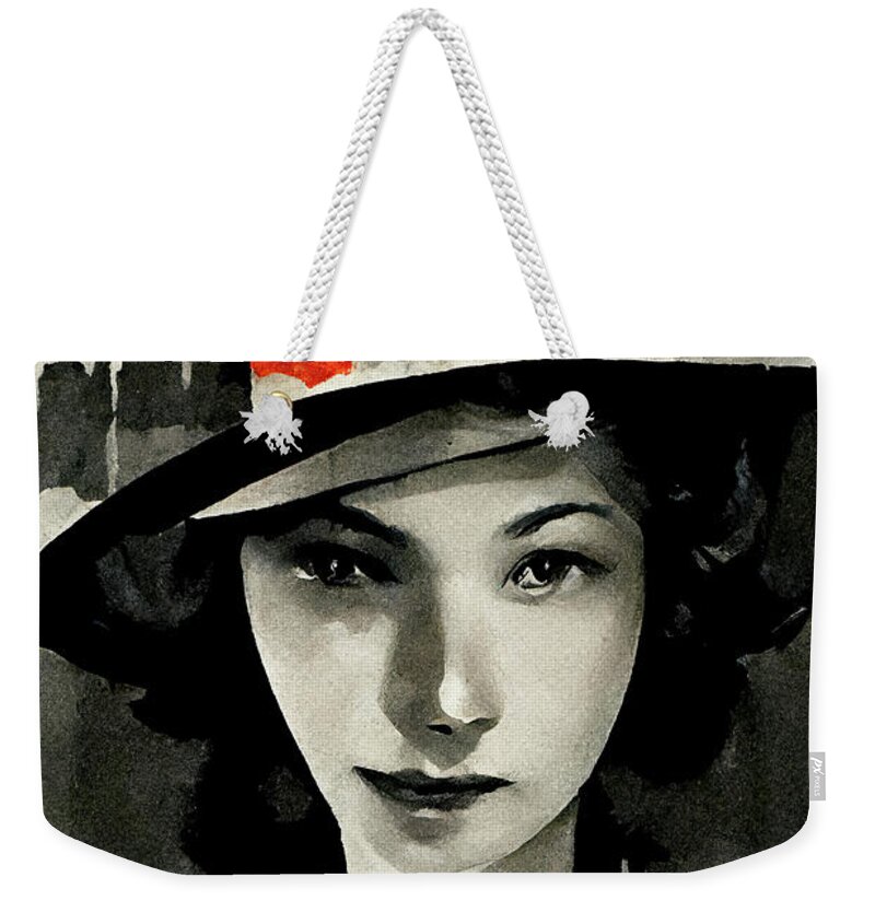 Woman Weekender Tote Bag featuring the mixed media City Seven by Bob Orsillo