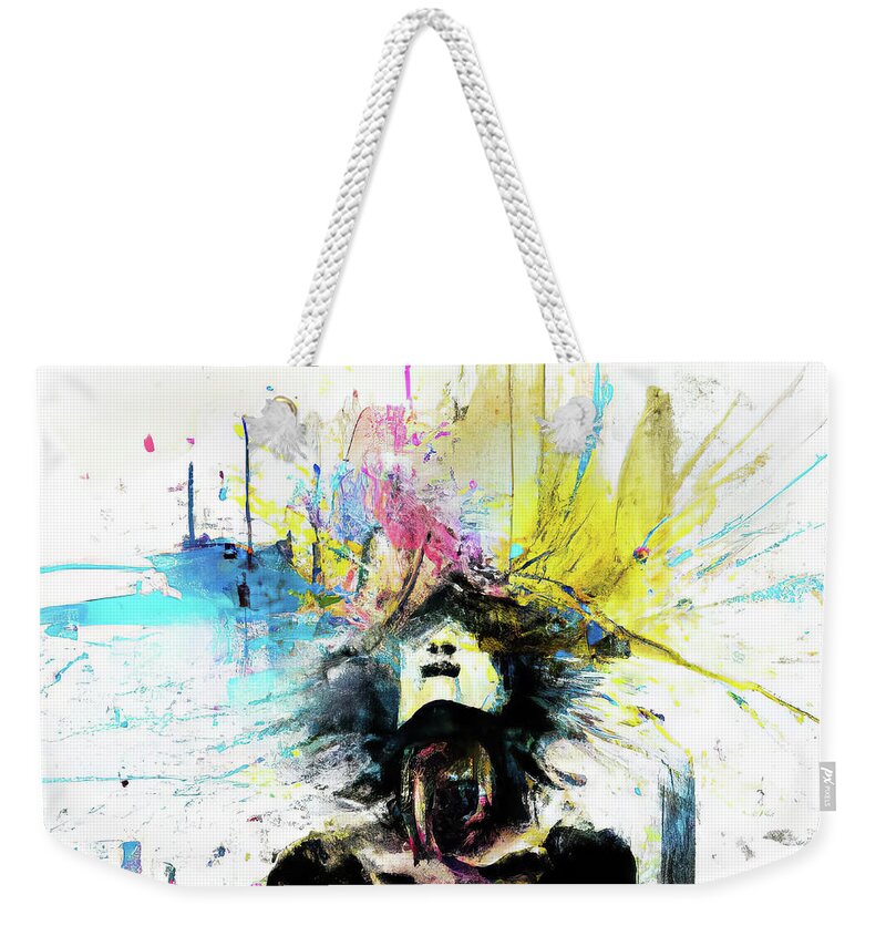 City Weekender Tote Bag featuring the painting City Sounds by Bob Orsillo