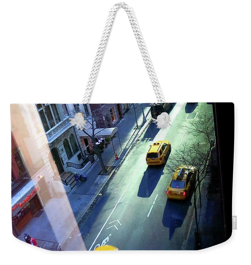 Architecture Weekender Tote Bag featuring the photograph City Street Aerial New York by Patrick Malon