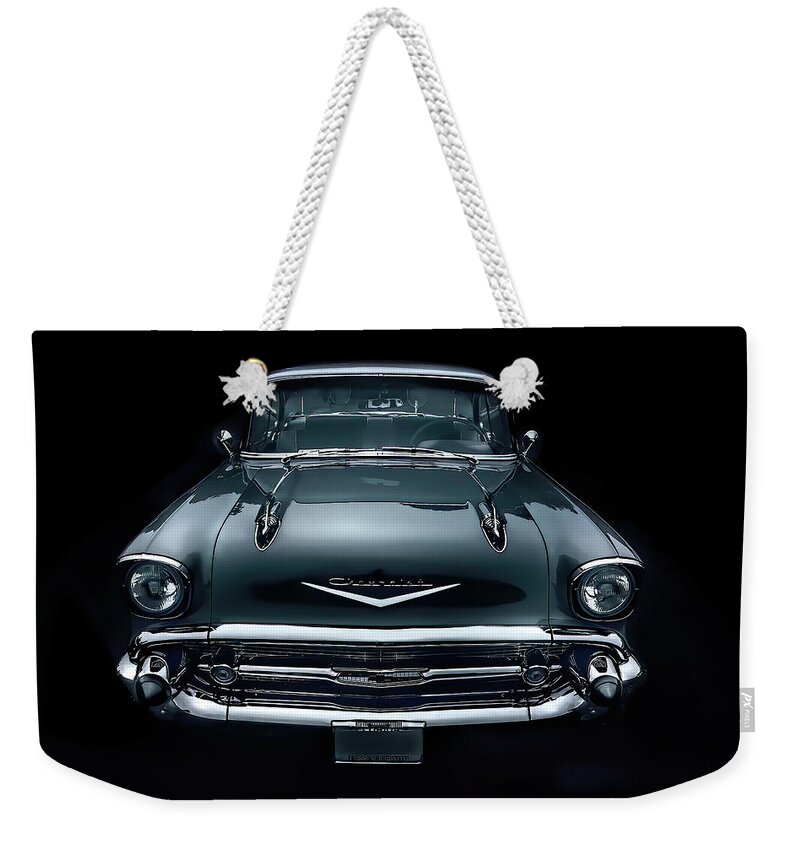1950s Weekender Tote Bag featuring the photograph Classic 57 Chevy by Carl H Payne