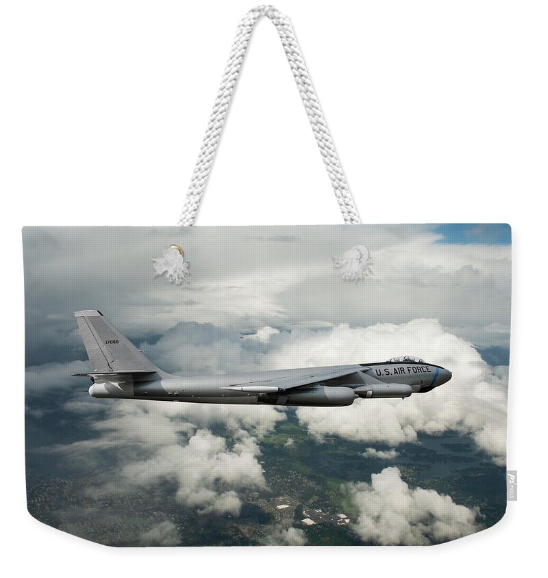 Boeing B-47 Stratojet Weekender Tote Bag featuring the mixed media Classic Boeing B-47E Stratojet by Erik Simonsen