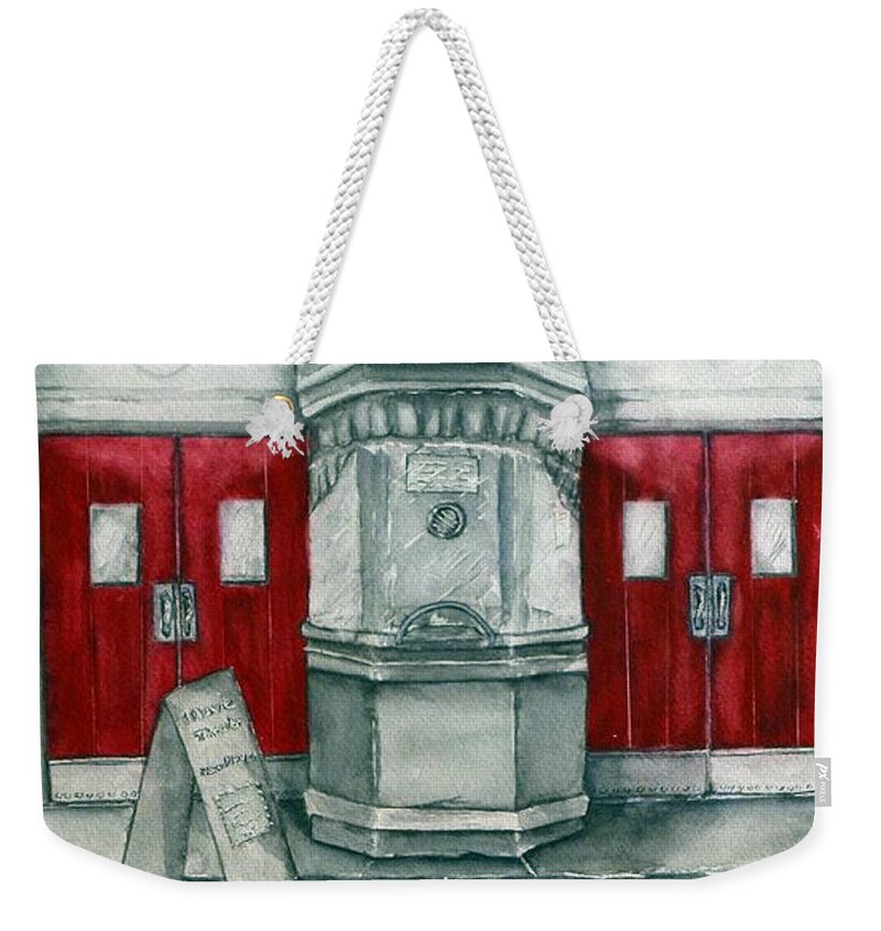 Movie Theater Weekender Tote Bag featuring the painting Classic Movie Theater by Kelly Mills