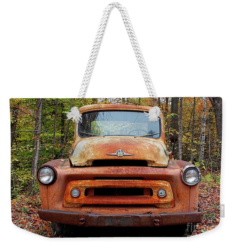 Truck Weekender Tote Bag featuring the photograph Classic Vintage International Truck by Barbara McMahon