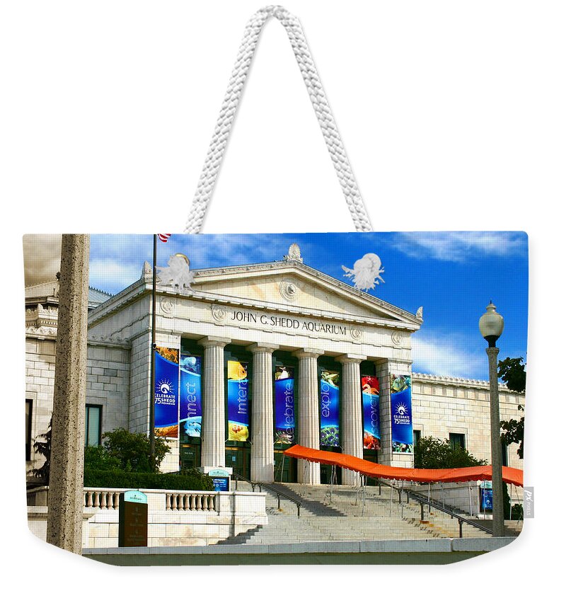 Architecture Weekender Tote Bag featuring the photograph Classical Roman Architecture Shedd Aquarium by Patrick Malon