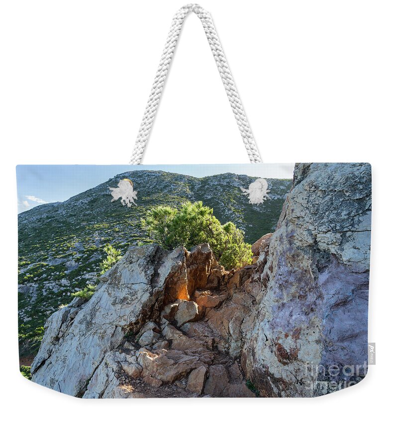 Mediterranean Coast Weekender Tote Bag featuring the photograph Cliffs of the mediterranean coast by Adriana Mueller