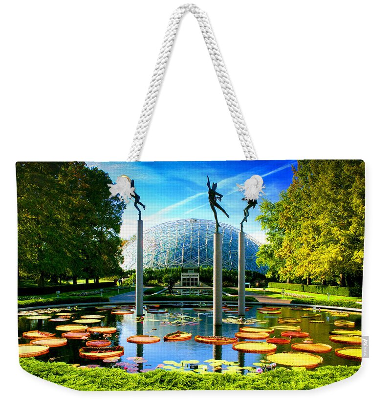 Architecture Weekender Tote Bag featuring the photograph Climatron Missouri Botanical Garden Geodesic Dome Landscape by Patrick Malon