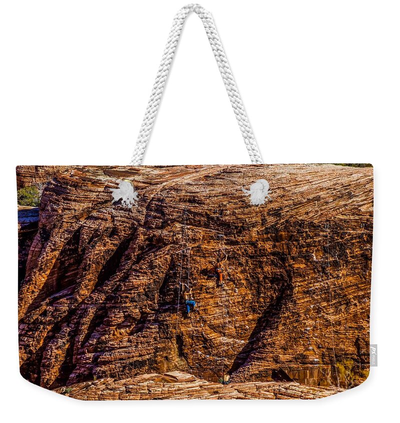  Weekender Tote Bag featuring the photograph Climbing Dudes by Rodney Lee Williams
