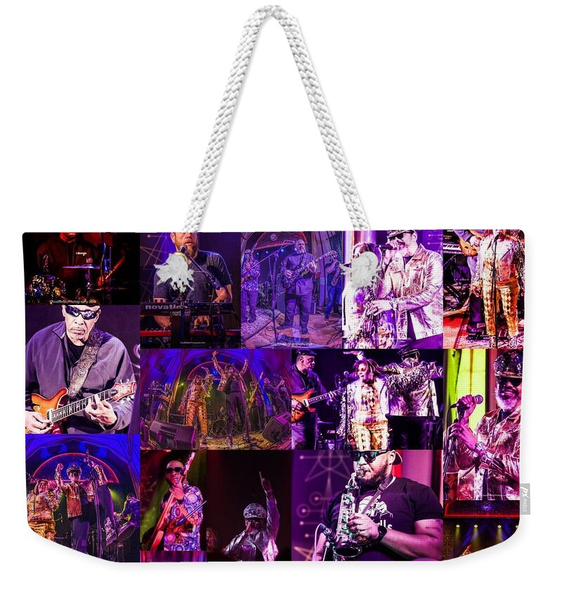  Weekender Tote Bag featuring the photograph Funk Allstars 5 Points Music Sanctuary Print by Tony Camm