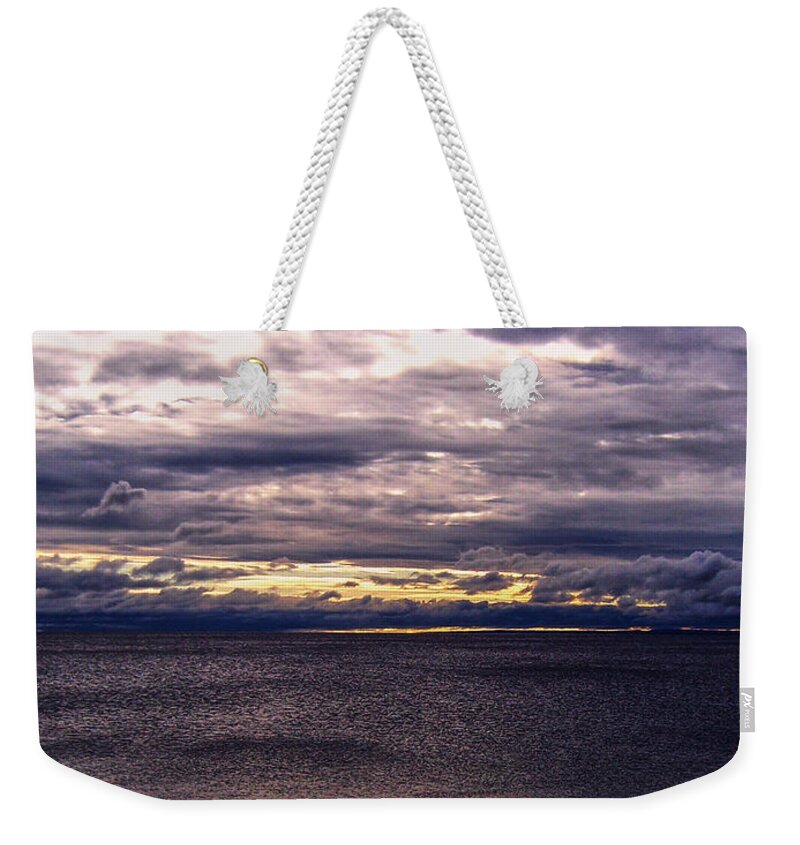Michigan Weekender Tote Bag featuring the photograph Cloud Cover by Phil Perkins
