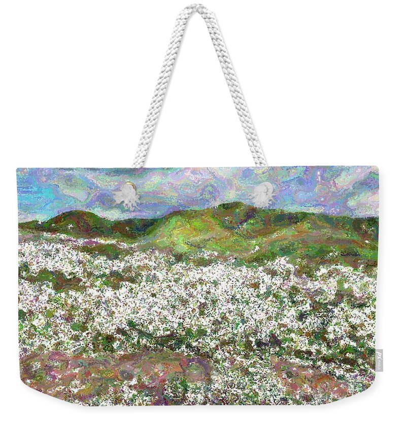 Clouds Weekender Tote Bag featuring the photograph Cloudy Sky and Wildflowers by Katherine Erickson