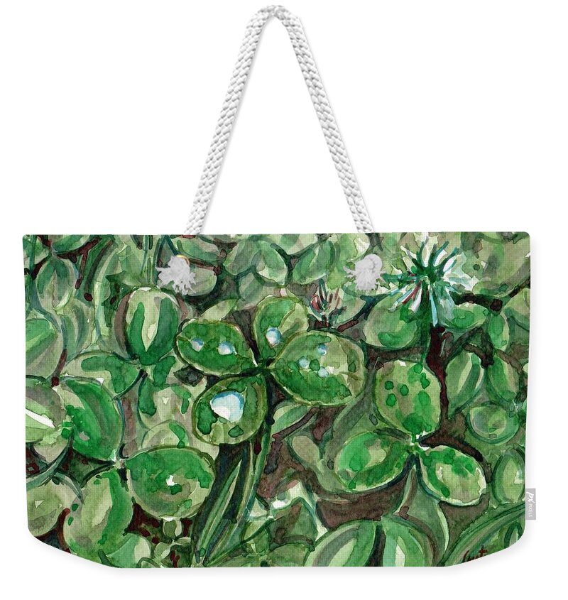 Clover Weekender Tote Bag featuring the painting Clover field by George Cret