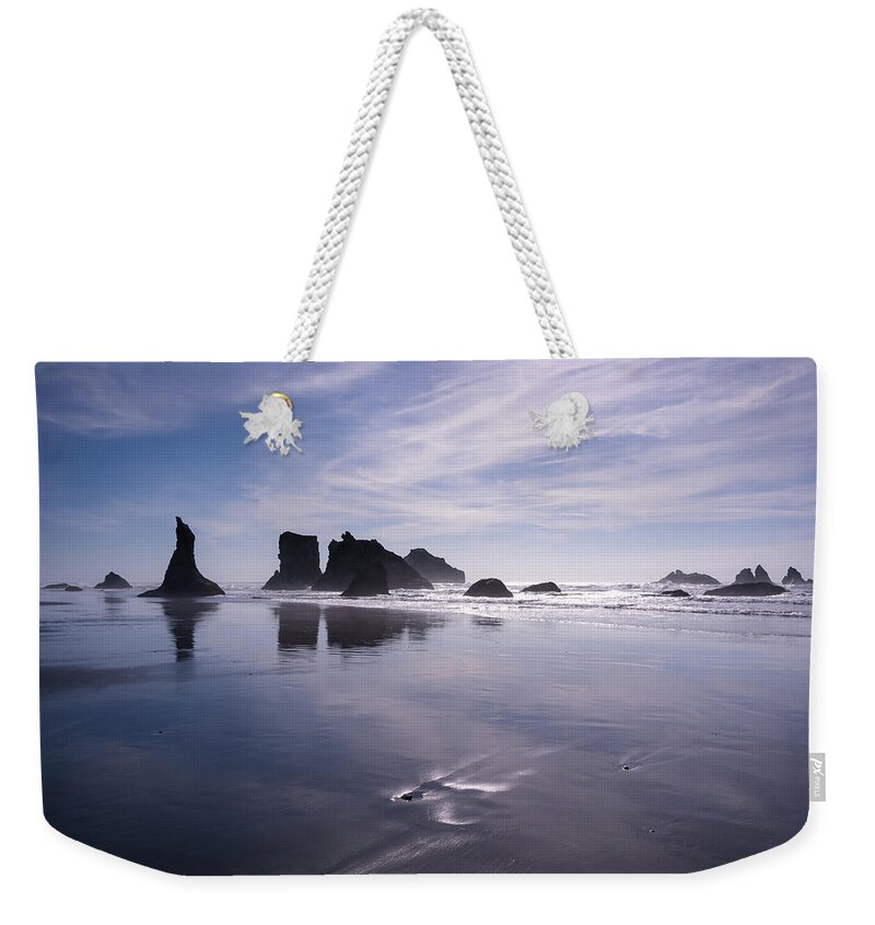Beach Weekender Tote Bag featuring the photograph Coastal Reflections by Steven Clark