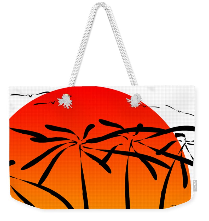 Coconut Weekender Tote Bag featuring the digital art Coconut Palm by Piotr Dulski
