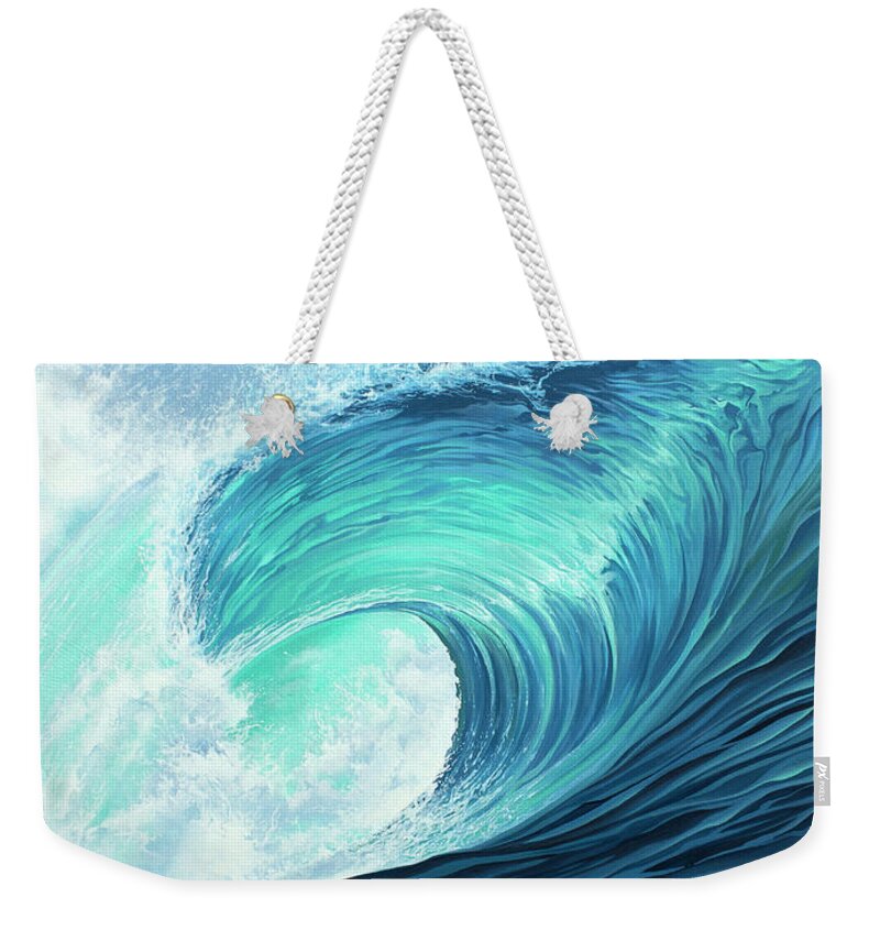 Surf Weekender Tote Bag featuring the painting Code Blue by William Love