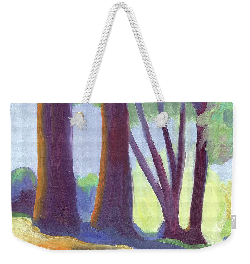Codornices Weekender Tote Bag featuring the painting Codornices Park by Linda Ruiz-Lozito