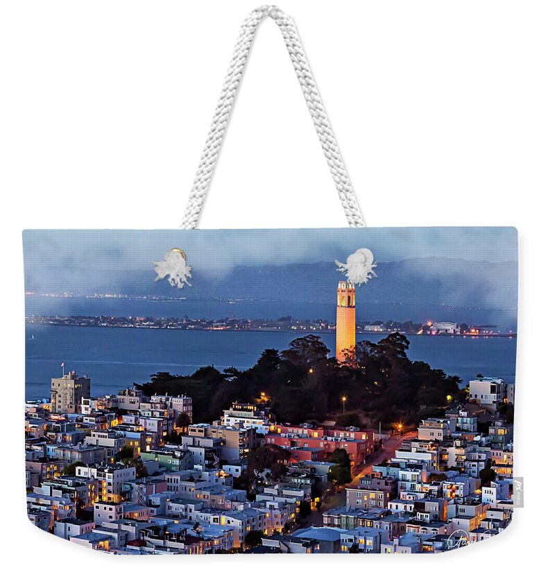 Gary Johnson Weekender Tote Bag featuring the photograph Coit Tower by Gary Johnson