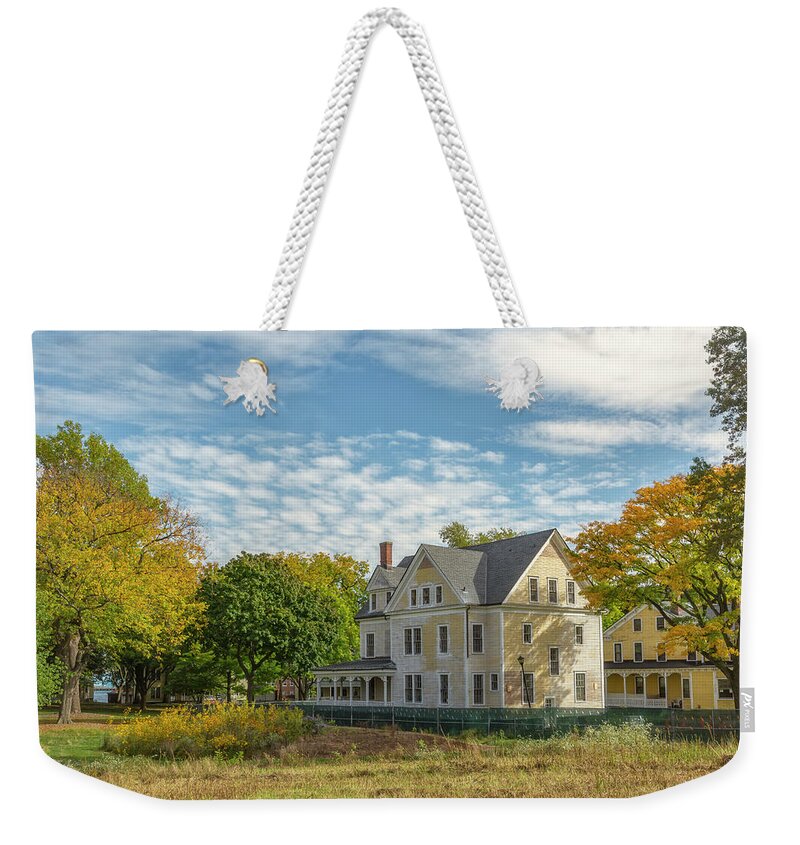Governors Island Weekender Tote Bag featuring the photograph Colonels Row House by Cate Franklyn