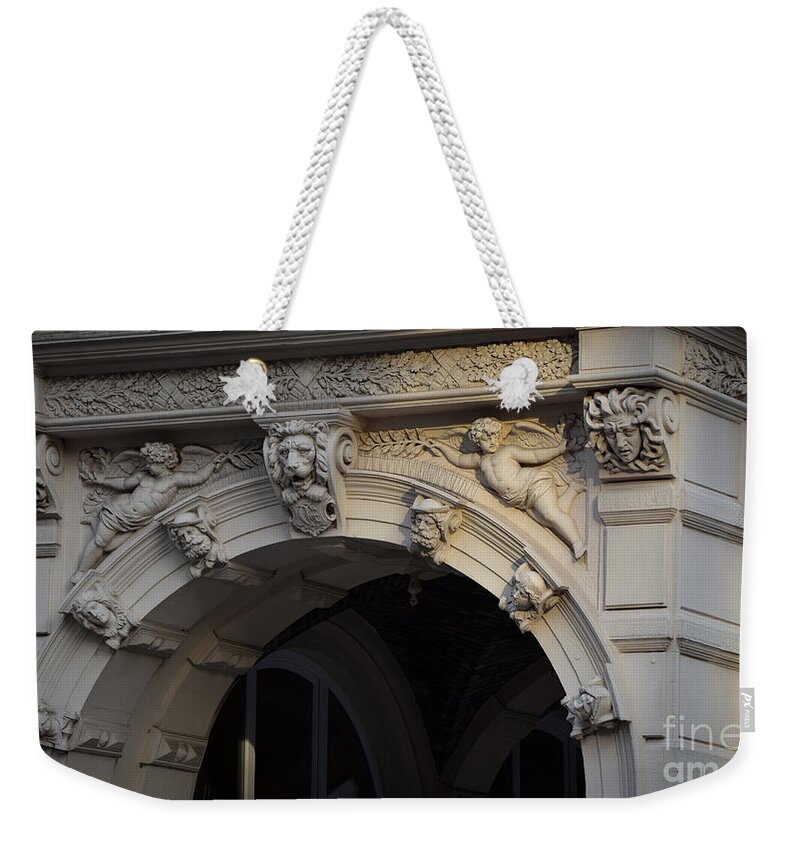 Architecture Weekender Tote Bag featuring the photograph Colonnaden Detail - Hamburg by Yvonne Johnstone