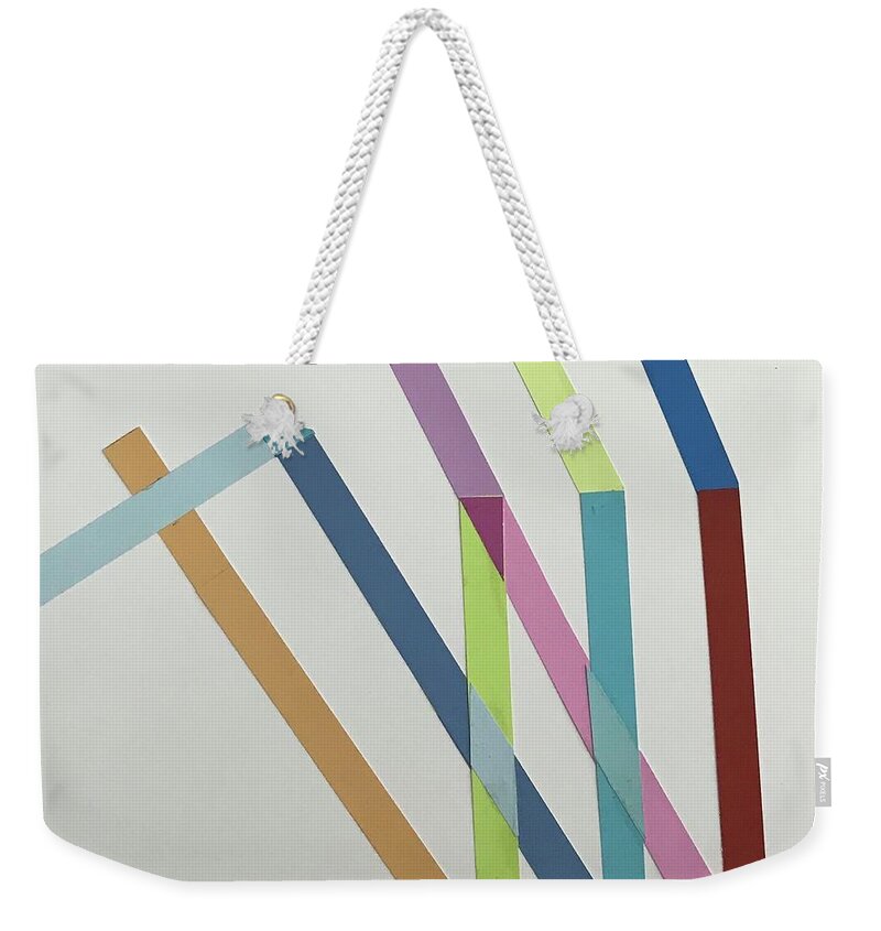 Original Art Work Weekender Tote Bag featuring the mixed media Color Illusion #1 by Theresa Honeycheck