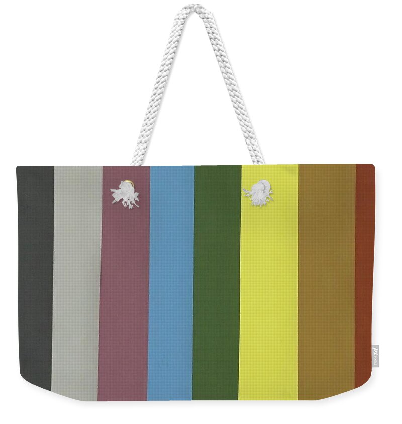 Original Art Work Weekender Tote Bag featuring the mixed media Color Illusion #6 by Theresa Honeycheck