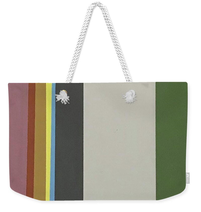 Original Art Work Weekender Tote Bag featuring the mixed media Color Illusion #5 by Theresa Honeycheck