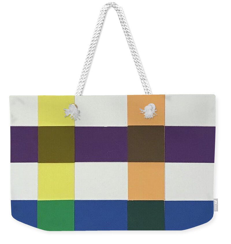 Original Art Work Weekender Tote Bag featuring the mixed media Color Illusions #2 by Theresa Honeycheck