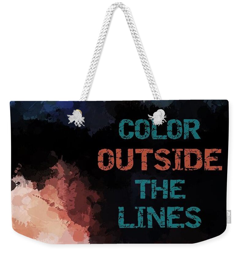 Color Weekender Tote Bag featuring the painting Color Outside The Lines by Gail Marten