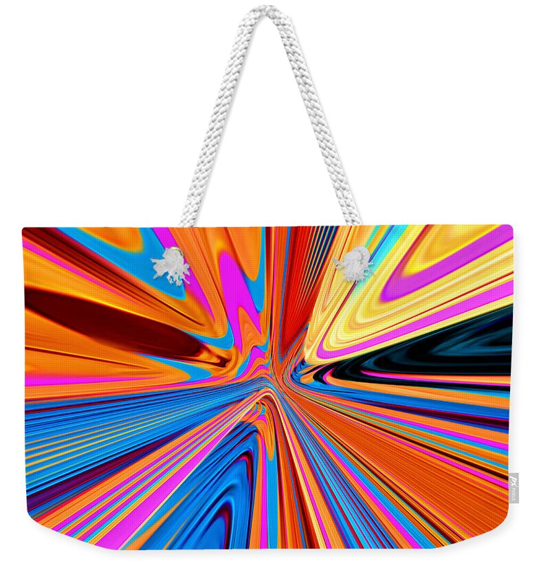 Abstract Weekender Tote Bag featuring the digital art Color Time Warp - Abstract by Ronald Mills