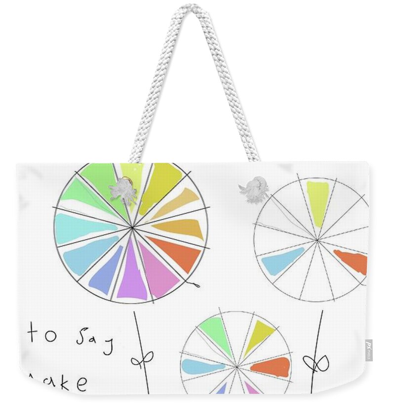 Birthday Weekender Tote Bag featuring the digital art Color Wheel Dandelions by Ashley Rice
