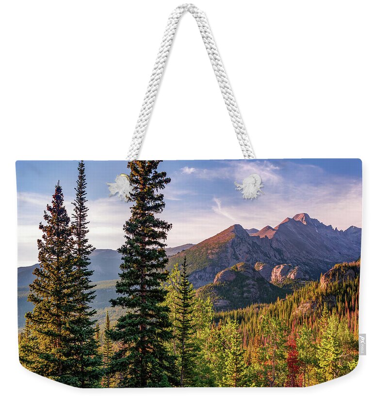 Mountain Landscape Weekender Tote Bag featuring the photograph Colorado Rocky Mountain Morning Light 1x1 by Gregory Ballos