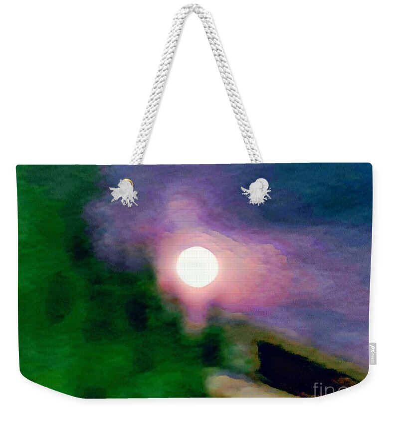 Colorado Weekender Tote Bag featuring the digital art Colorado Supermoon August by Marlene Besso