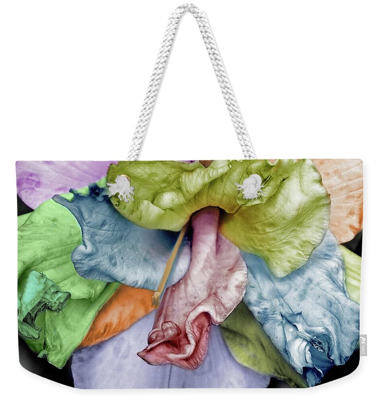Lily Weekender Tote Bag featuring the photograph Colored Lily 2 by M Kathleen Warren