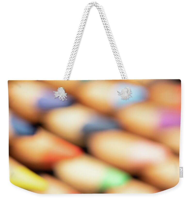 Pencil Weekender Tote Bag featuring the photograph Colored Pencils 3 by Amelia Pearn