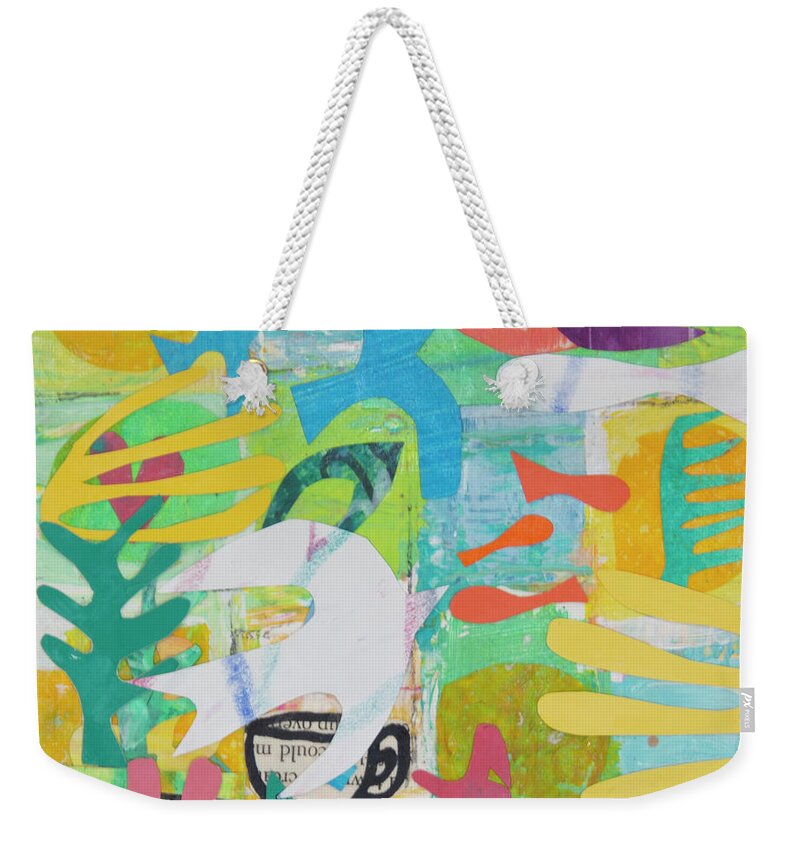 Mixed Media Weekender Tote Bag featuring the mixed media Colorful Day by Julia Malakoff